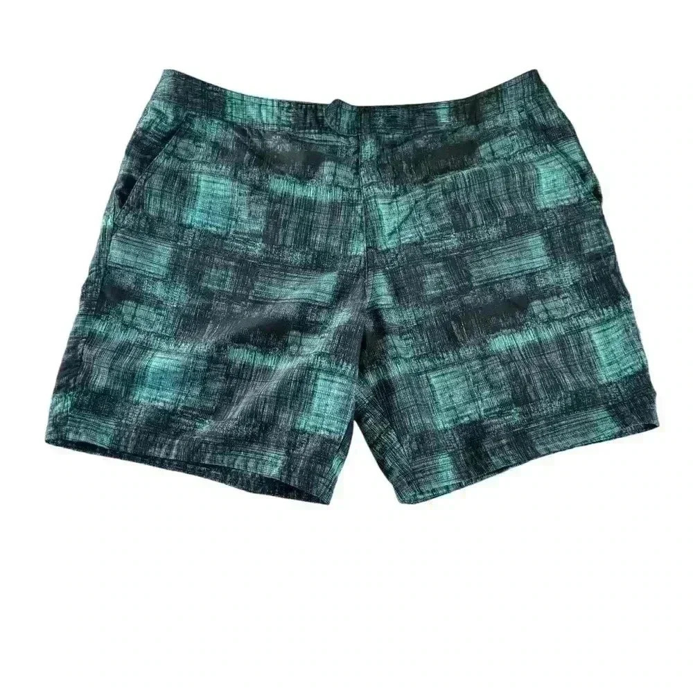 MARC ANTHONY MENS SWIM Trunks SHORTS  SIZE 36 Turquoise Blue Black